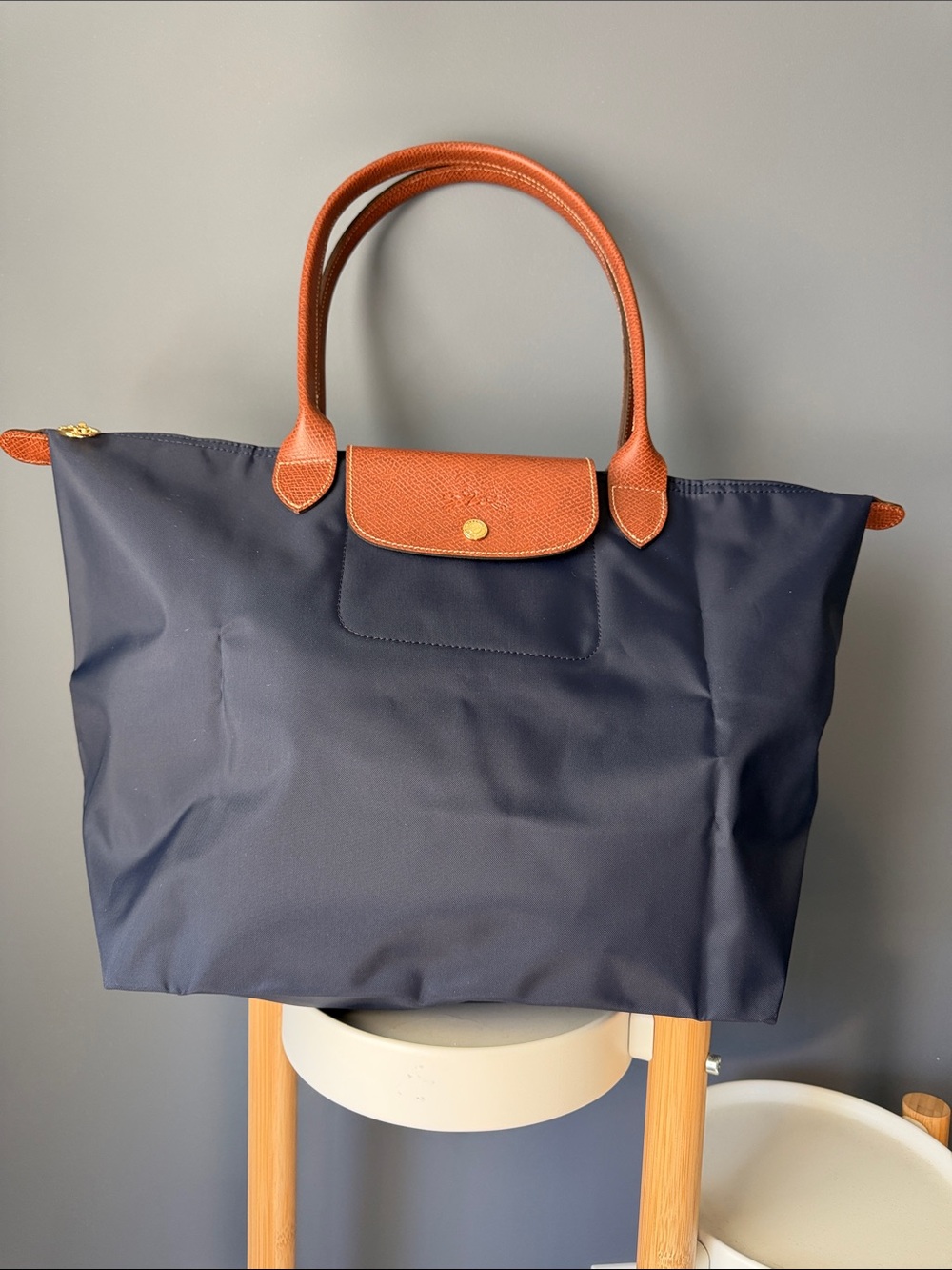 Longchamp Navy and Brown Women’s Tote Bag - Classic Everyday Carry - New in bag.